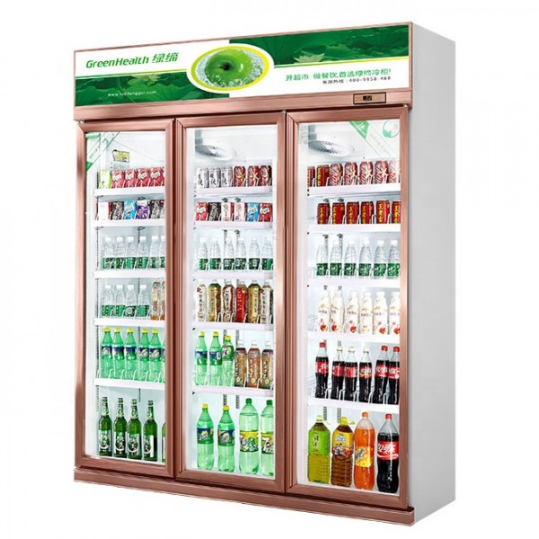 3 Door Supermarket Equipment Beverage Display Reach In Refrigersted Chiller Refrigerator Fridge Manufacturer, Wholesale, Custom, OEM, Bulk Buy