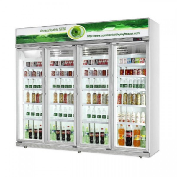 commercial 4 door stand up display cooler for supermarket Manufacturer, Wholesale, Custom, OEM, Bulk Buy