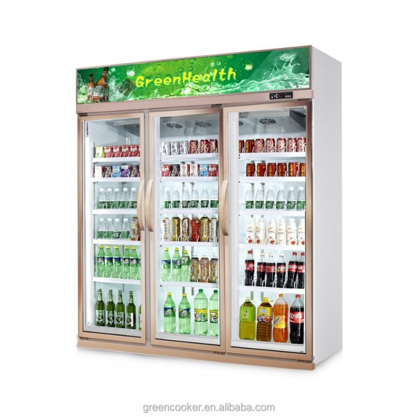 commercial glass door refrigerator freezer/supermarket 3 door cooler/meat freezer Manufacturer, Wholesale, Custom, OEM, Bulk Buy